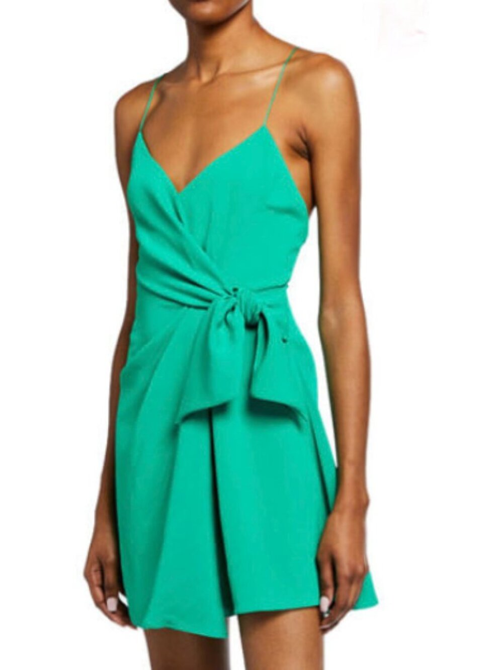 Alice + Olivia Katie Mini Tie Dress in Jade Green Size 8 Prom